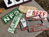 Group of 6 misc. license plates & frames