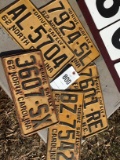 Group of 5 license plates, 1962, NC