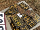 Group of 15 license plates, 1961, NC