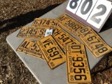 Group of 8 license plates, 1960, NC