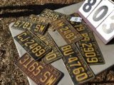 Group of 10 license plates, 1963, NC