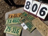 Group of 6 license plates, 1967-1969, NC