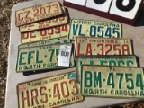 Group of 10 license plates, 60's & 70's