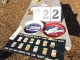 Advertising group - Coors Lite tray, Coke tray, AgWay thermometer, snuff box sign, ashtray & tin