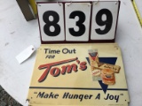 Tom's advertising sign, approx. 14 1/2
