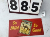 Camel metal advertising sign, stamped #958, approx. 20