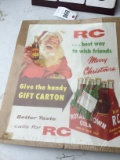 RC Cola Christmas advertising poster, paper on cardboard, #213, approx. 17
