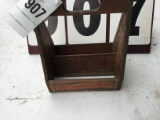 Old Pepsi-Cola wood 6-pack tray, marked on all 4 sides, approx. 10 3/4