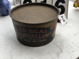 Red Seal Marshmellow metal can w/ lid, approx. 12 3/4 