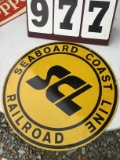 Seaboard Coastline Railroad metal sign, approx. 22
