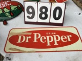Dr. Pepper metal sign, stamped G120, approx. 11 3/4