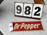 Dr. Pepper metal sign, approx. 7