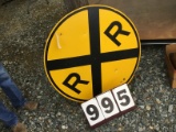 Railroad Crossing metal sign, approx. 36
