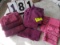 group of bath towels - bath and  hand towels and wash cloths; plum, rose and wine colors