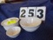 3 pcs matching Pfaltzgraff stone ware:  Large bowl # 460, small bowl # 456, & covered 2 qt casserole