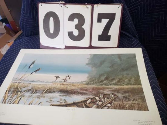 Allen Montague Art - Signed Print, "Hicks Marsh" from the collection of A. B. Hicks Jr, East Bend NC