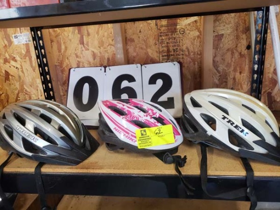 Group of Three Bicycle Helmets by Trek and Nishki