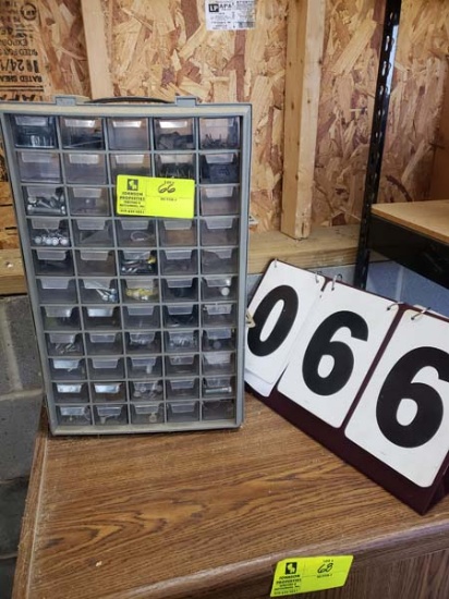 55 drawer Organizer Bin with contents (nuts, bolts, etc.)