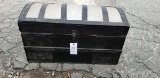 Vintage Trunk, painted silver and black, 32