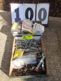 Box Lot of Assorted Screws, Nuts, Bolts, and Nails