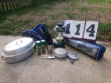 Group of Camping Goods, Tent, Lantern, Cookware etc.