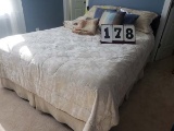 Group of bedding - pillows, comforter, curtains, throw