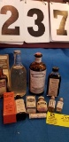 Group of Antique Collectible Vintage Medicine Bottles and packaging (great for display)