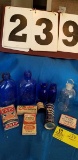 Group of Antique Collectible Vintage Medicine Bottles and packaging (great for display)