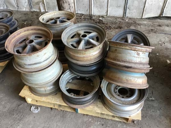 Pallet of misc tires and wheels