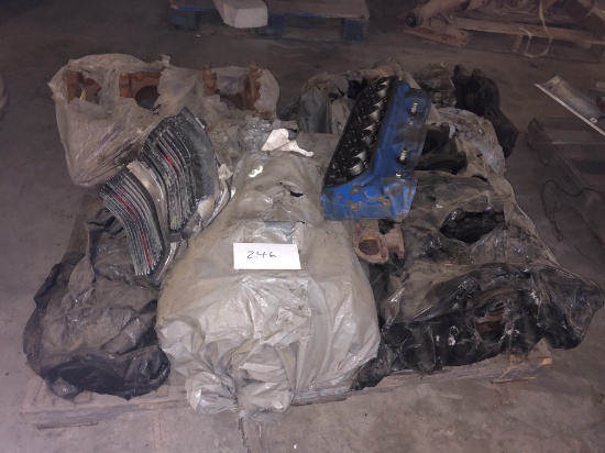 Pallet of engine blocks and heads