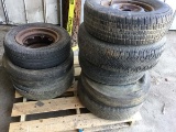 Pallet of misc tires and wheels