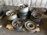 Pallet of misc tires and wheels