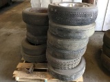 Pallet of misc tires and wheels