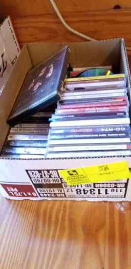 Box Lot of CDs and Cassettes (Various Artists) and Box Lot of Books