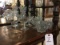 Half Shelf of Cut Glass includes Creamer, Button and Bows Asparagus Boat, Glasses,& Candle Holders