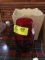 Ruby Red Glass Extra Tall Flower Vase and Floral Designer Waste Paper Bin