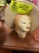 Unique Figural Lady Head Vase Planter; 9