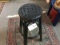 Handmade Black Bamboo and Rattan Bar Stool Chair with Leather Bindings, 29