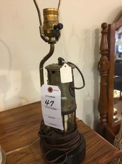 Vintage Original Miner's Lamp Lantern; 23" tall
