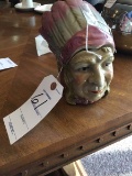 Indian/Native American Head Porcelain Tobacco Jar