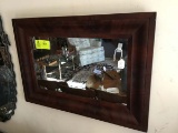 Original Empire Period Walnut Wall Mirror; 32