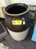 Large Number 10 Two Handled Brown/Cream Crock; 21