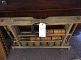 Antique Wooden EZ Stow Away Croquet Set