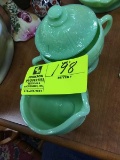 Green Jadeite Creamer and Sugar Set