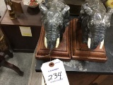 Pair of Heavy Cast Iron Elephant Book Ends, 6