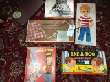 Vintage Lot of Children's Board Games and Paper Doll Lot