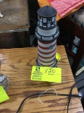 Plug In, Light Up Lighthouse Figurine (red and white striped)