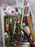 Lot of Vintage Magnifying Glass, Lock, Lighter, Marbles, Tools, Miscellaneous