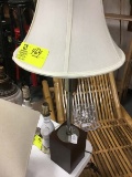 Authentic Mid Century Modern Wood and Metal Lamp with Shade, 31