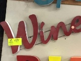 Cut Out Metal Wine Sign